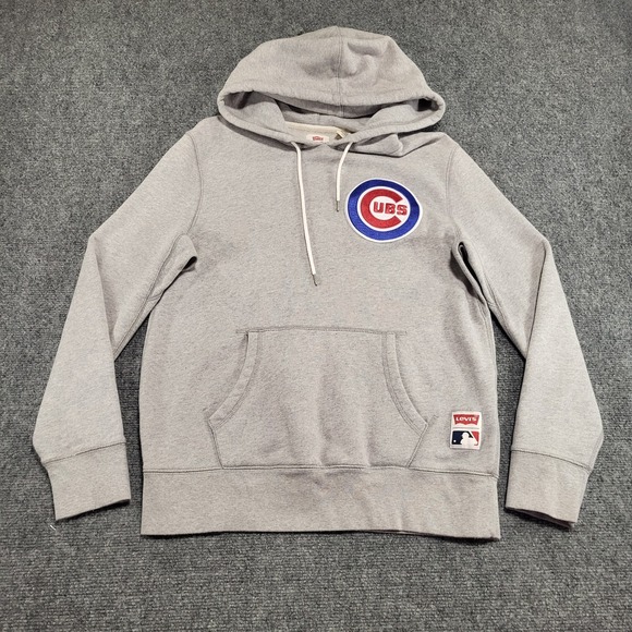 Levi Strauss Signature Other - Vintage Y2K Levi's Men's Chicago Cubs MLB Gray Pullover Hoodie Size Small